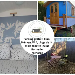 Le Temps D Pause - Roulotte Indépendante Climatisée Jusqu à 2 Personnes Avec Vue Sur Le Beaujolais - Borne Recharge Véhicule électrique Montmerle-sur-Saone